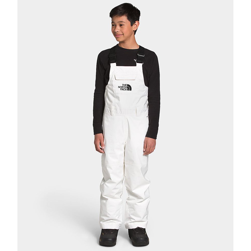 The North Face Pants Youth Australia - The North Face Freedom Insulated Bib White Ski (FCU-472368)